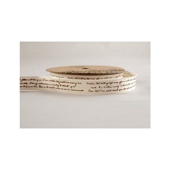 Vászon szalag - Feliratos - 1,5cm x 9,1m