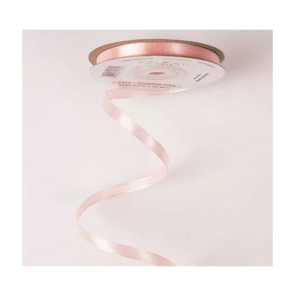 Szatén szalag 6mm x 22.86m - Púder rózsaszín