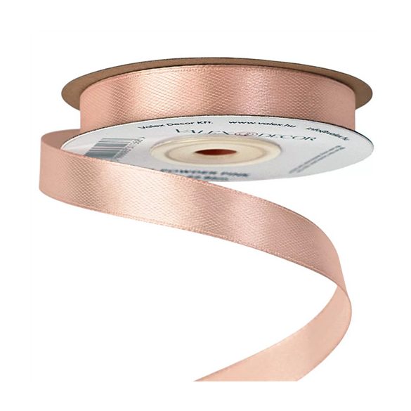Szatén szalag 12mm/22,86m - Púder rózsaszín