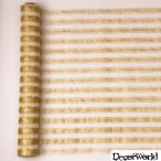   ARANY GLITTER CSÍKOS ORGANZA, KRÉM ALAPSZÍNNEL 39CM X 9.1M