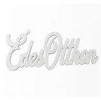   Fa tábla festett "Édes otthon" felirattal 10 x 5cm S/4db - Fehér