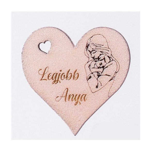 FA TÁBLA "Legjobb Anya" felirattal 5 cm S/5DB - Pezsgő