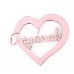   FA TÁBLA SZÍVECSKE "Anyának" felirattal 7 x 6cm S/4DB - Rózsaszín