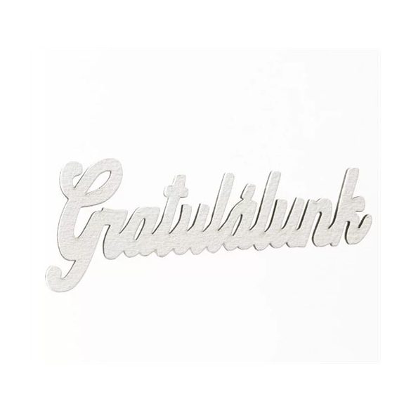 Fa tábla festett - "Gratulálunk" 4x10 cm 5db/csomag - Fehér