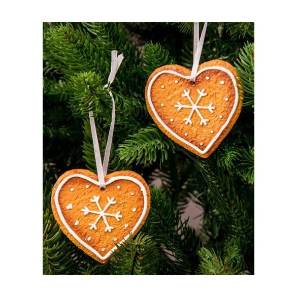 Mézeskalács szívecske akasztós 6,5X6,8cm - S/2