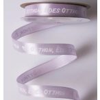   "OTTHON, ÉDES OTTHON" FELIRATOS SZATÉN SZALAG 12MM X 20M - VILÁGOSLILA