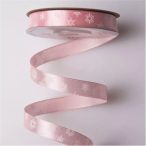 Szatén szalag Hópelyhes 12mm x 20m  - Púder