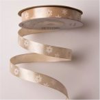 Szatén szalag Hópelyhes 12mm x 20m  - Pezsgő