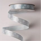 Szatén szalag Hópelyhes 12mm x 20m  - Jégkék