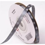 Szatén szalag 6mm x 20m Hópelyhes - Kékes ezüst