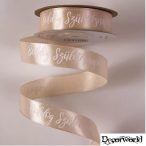   Szatén szalag "Boldog Születésnapot!" feliratos 20mm/20m - Pezsgő