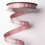 Ripsz szalag 12mm x 20m "Hópelyhes" - Púder