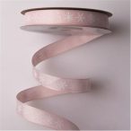   Ripsz szalag 12mm x 20m "Hópelyhes" - Halvány rózsaszín