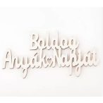   Fa tábla "Boldog Anyák Napját" felirattal 12 x 6cm S/3db - Fehér