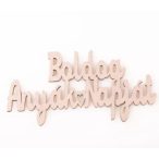   FA TÁBLA "Boldog Anyák Napját" felirattal 12 x 6cm S/3DB - Metál Púder