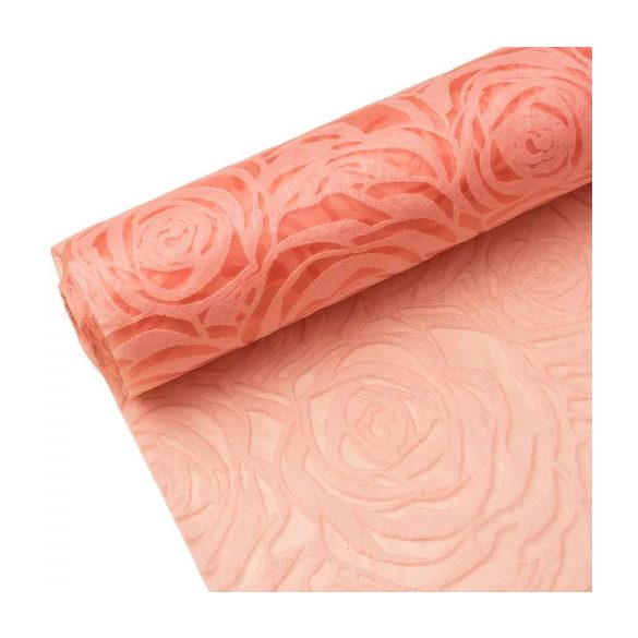 Vetex 3D Rózsafej mintás 50cm/4,5m - Púder rózsaszín