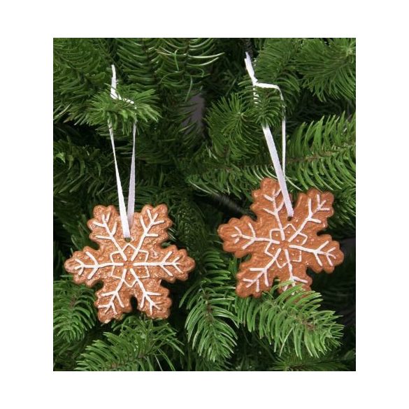 Mézeskalács hópehely akasztós 5,7X6,5cm - S/2