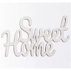   Fa tábla festett "Sweet Home" felirattal 10 x 6cm S/3db - Fehér
