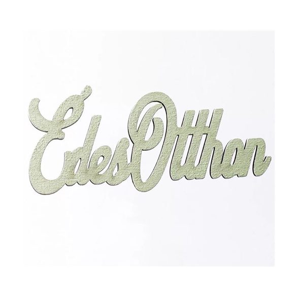 Fa tábla festett "Édes otthon" felirattal 10 x 5cm - Zöld /db