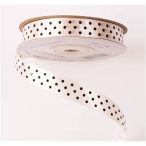 Szatén szalag 12mm x 20m fekete pöttyös - Pezsgő