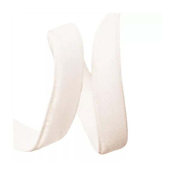 Bársony szalag 10mm x 10 m - Ekrü