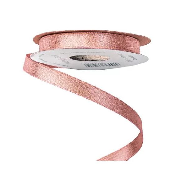 Szatén szalag csillogó 10mm x 10m - Púder bézs