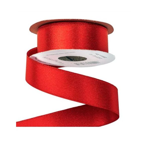 Szatén szalag csillogó 25mm x 10m - Piros