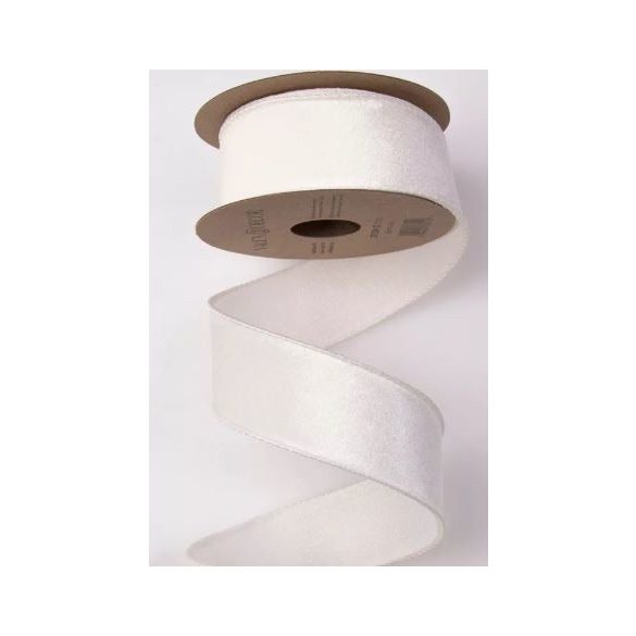Bársony szalag drótós szegéllyel 63mm x 5m - Krém