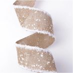 Juta szalag drótos 63mm x 5m - Natúr/fehér