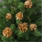 Toboz dísz 6 cm akasztható - Arany S/6