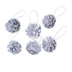 Toboz dísz 6 cm akasztható - Ezüst S/6