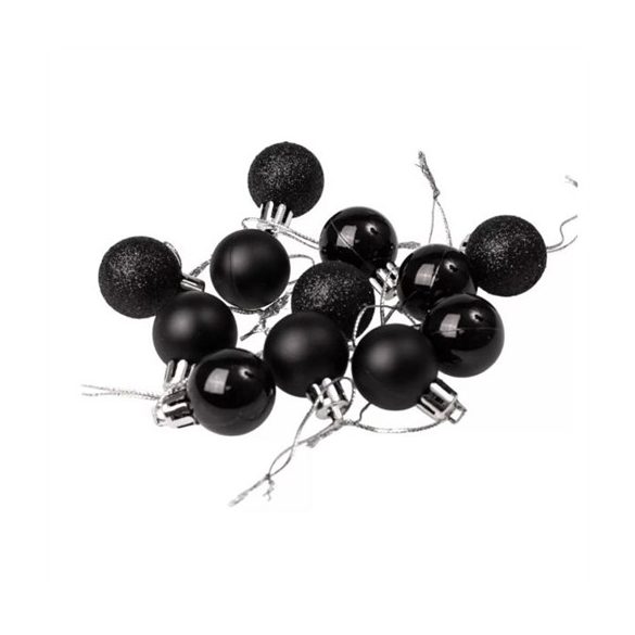 Műanyag gömb 2,5cm - Fekete S/12