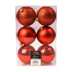 Műanyag gömb 8cm - Piros S/6