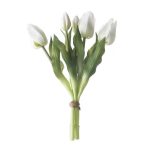   Tulipán csokor "Real Touch" 5 szálas 35 cm - Fehér