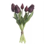   Tulipán csokor "Real Touch" 5 szálas 35 cm - Bordó