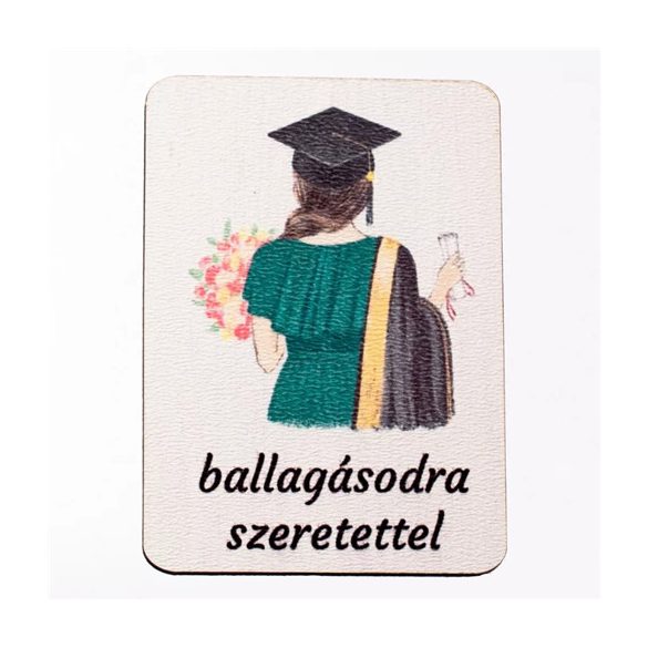 Fa tábla "Ballagásodra szeretettel" feliratatal 7 x 5cm - /darab