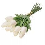 Tulipán szálas "Real Touch" 32 cm - Fehér