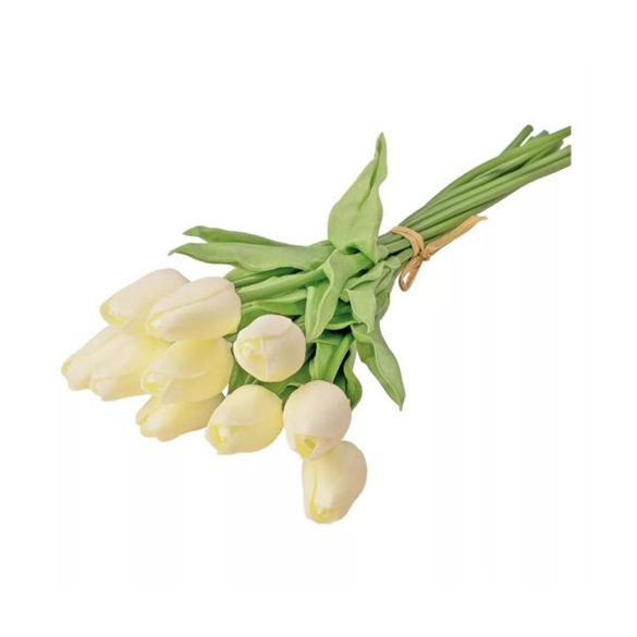 Tulipán szálas "Real Touch" 32 cm - Ekrü