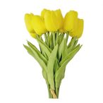 Tulipán szálas "Real Touch" 32 cm - Citromsárga