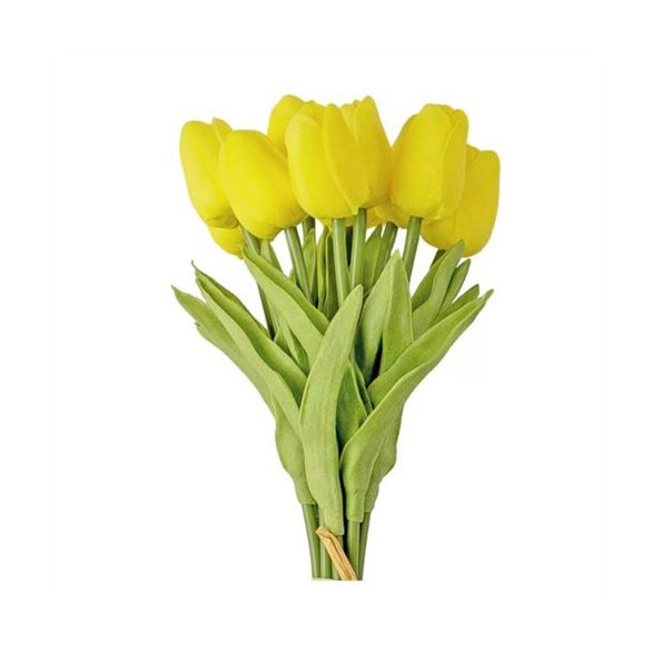 Tulipán szálas "Real Touch" 32 cm - Citromsárga