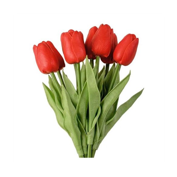 Tulipán szálas "Real Touch" 32 cm - Piros