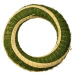   Szizállal bevont széna koszorúalap cirokkal díszítve 20cm - Zöld