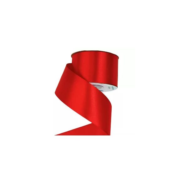 Szatén szalag 50mm/22,86m - Piros