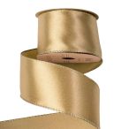 Szatén szalag drótós szegéllyel 63mm/5m - Arany