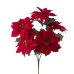Mikulásvirág csokor 5ág 37cm - Piros