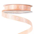 Szatén szalag "Virágmintás" 12mm/20m - Barack