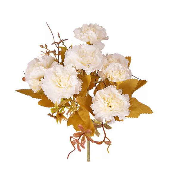 Szegfű csokor 6ágú 30cm magas - Fehér