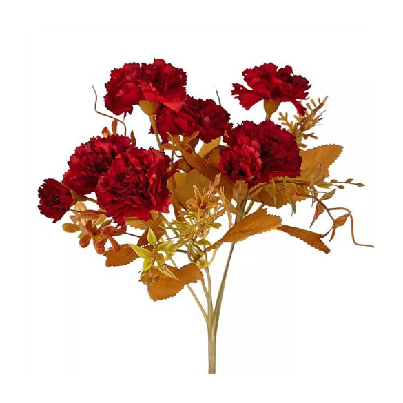 Szegfű csokor 6ágú 30cm magas - Bordó