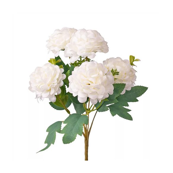 Selyemvirág csokor 5 ágú 29cm magas - Fehér