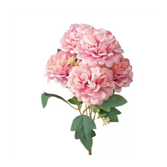 Selyemvirág csokor 5 ágú 29cm magas - úder rózsaszín